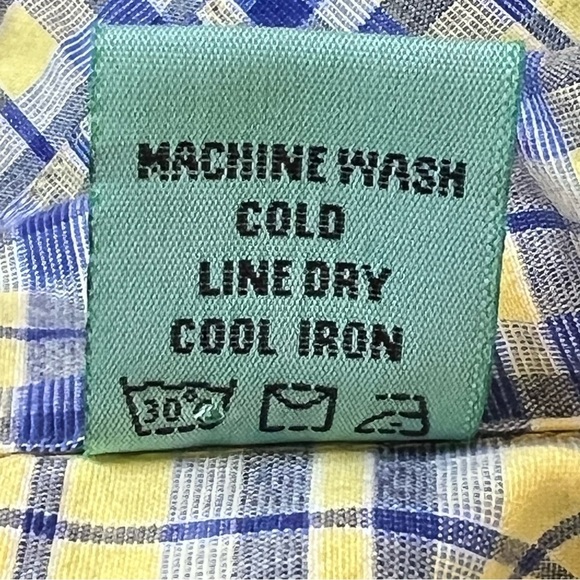 Pineapple Connection Men’s Blue & Yellow Plaid Button Down Shirt Oversized Large - Picture 12 of 14